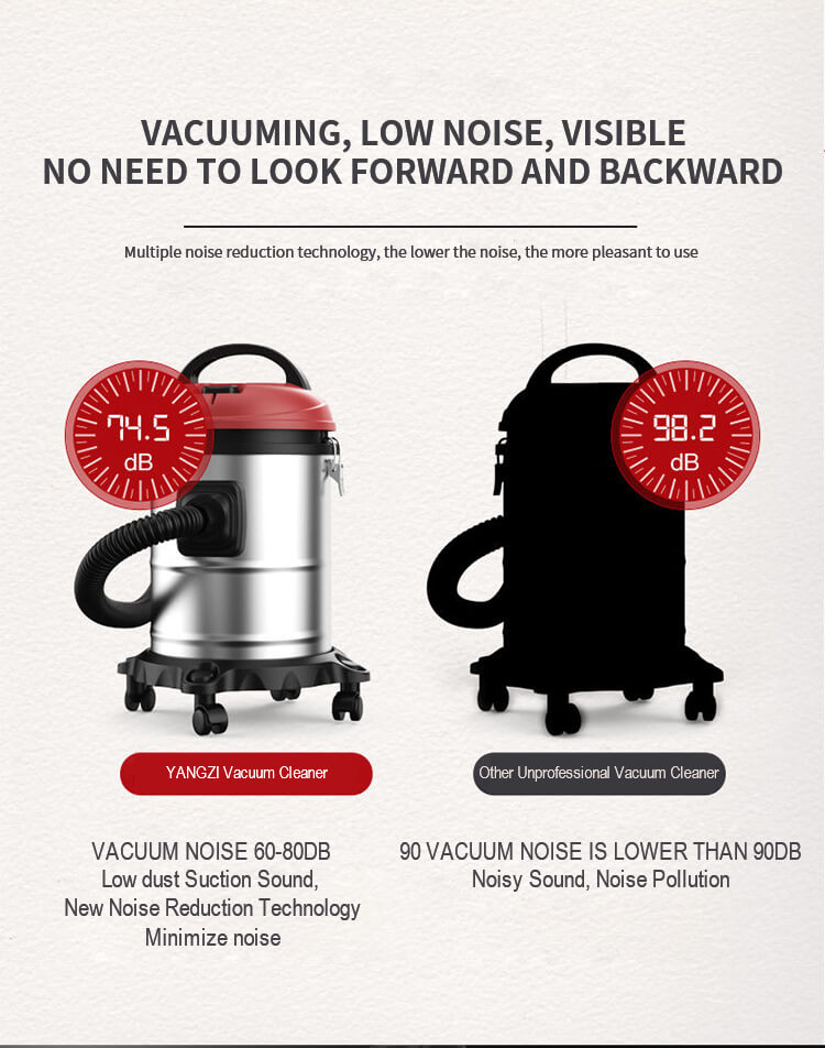 vacuuming, low noise, visible